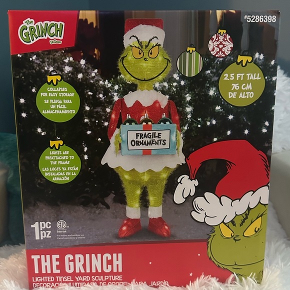 Dr. Seuss Holiday Dr Seuss The Grinch Light Up Tinsled Yard Display